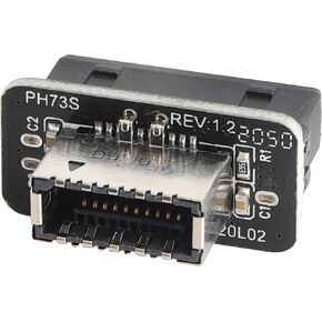 1Pack 90 Degree USB 3.2 Front Panel Internal Connector Down-Right Angle Type-E USB 3.1 Female to Male Front Panel Socket Adapter for Type-E Motherboard Extension Data Adapter(Type-E/Down)