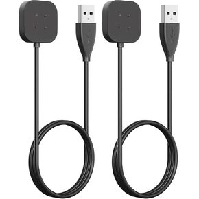 2 Pack Compatible with Fitbit Sense/Sense 2/Versa 4/Versa 3 Charger Replacement 3.3ft USB Magnetic Fast Charging Cable Dock Stand for Fitbit Sense/Sense 2/Versa 4/Versa 3 Smartwatch Accessories