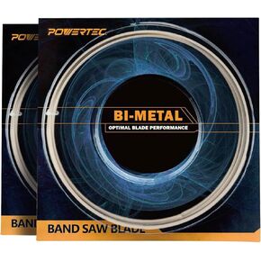 POWERTEC 56-1/2 Inch Bi-Metal Bandsaw Blades, 1/2" x 14 TPI Non-Ferrous Metal Cutting Band Saw Blades for Wen 3957T and 3957 Metal Cutting Band Saw, 2pk (13350-P2)