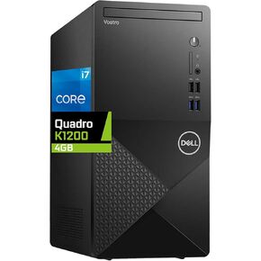 Dell Vostro 3910 Tower Computer, Intel i7-12700K, 32GB RAM, 1TB NVMe SSD, Nvidia Quadro K1200 4GB Graphics, Mini Display Port, HDMI, DVD-RW, Built in WiFi, BT, Windows 11 Pro, Black Desktop