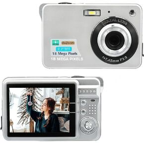 Andoer Portable 720P Digital Camera Video Camcorder 18MP Photo 8X Zoom Anti-Shake 2.7 Inch Large TFT Screen Built-in Lithium Battery with Carry Bag USB Charging Cable for Kids Teens