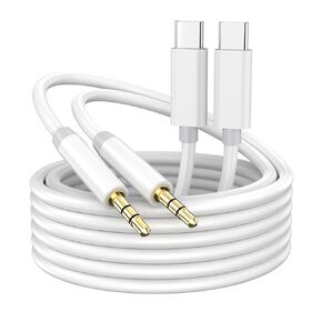 2 حزمة كابل USB C إلى 3.5 ملم صوت Aux جاك، 3.3 قدم USB من النوع C إلى 3.5 ملم سلك ستيريو لسماعات الرأس متوافق مع iPhone 16/16 Plus/16 Pro/16 Pro Max/15/15 Plus/15 Pro/15 Pro Max ، آيباد برو/إير/ميني