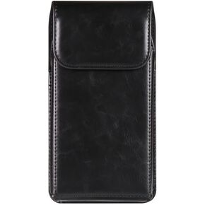Cell Phone Belt Holder for Men Holster Galaxy S24 Ultra S23 Ultra S22 Ultra 5G Note 20 Ultra 5G Note 10+ Plus 5G, Leather Phone Holster with Belt Clip Belt Pack, Black 7.2 Inch
