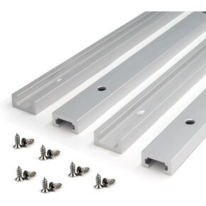 300mm T-Track Aluminum Alloy T-Slot Track Slider with Self-taping Screws for Woodworking and Clamps, 4pcs/pack (Size:300mm)