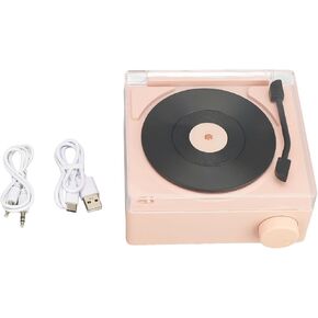 Record Player, Record Player with Speakers, Bluetooth 5.0, Alarm Clock Function, Upgraded Turntable Audio Sound, and Sound Cable Connection, Memory Card Insertion