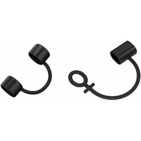 2Pcs Black Silicone Anti Lost Cover Protections Sleeve Case Cable Converter Holder Strap Tether Cable Straps for Various Charging Adapters Converter Tether