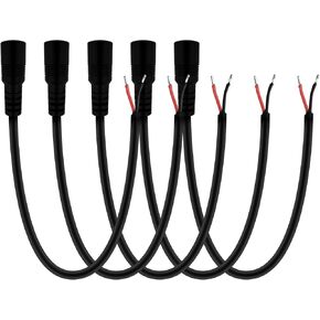 DC5.5x2.5mm Single Female DC Power Cord for IP Camera CCTV Surveillance Camera LED Strip Light DVR Router (3.3ft Single Female-2pcs)
