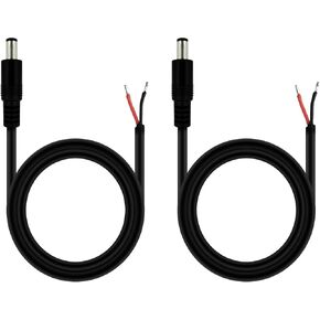 DC5.5x2.5mm Single Female DC Power Cord for IP Camera CCTV Surveillance Camera LED Strip Light DVR Router (3.3ft Single Female-2pcs) in Kuwait