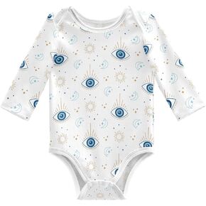 xigua Magic Evil Eye Baby Bodysuits Cotton Long Sleeve Unisex Baby Bodysuits for Boys Girls