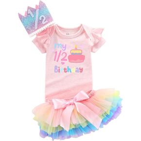 Halfway to one Happy baby girl half birthday sweet 1/2 year birthday Girls outfit