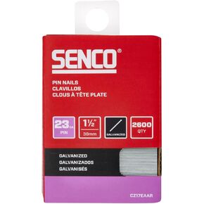 SENCO CZ17EAAR 1-1/2" 23 Gauge Pin Nails, Galvanized Finish 2,600 Count Pack