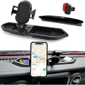 Upgraded Wireless Charging Phone Mount for 2018/2019/2020/2021/2022/2023 Jeep Wrangler JL JLU& Gladiator JT with Dash Multi-Mount Phone Holder Kit w/Storage Tray Accessories
