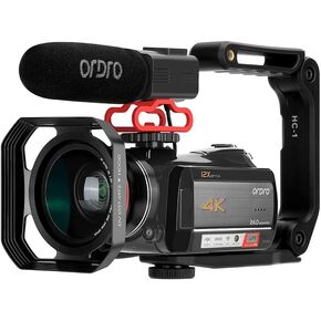 ORDRO Optical Zoom Live Streaming UHD 4K Video Camera Camcorder, AC5 Plus Vlogging Camera for YouTube,Rotatable Touch Screen,Anti Shake, Autofocus,Time-Lapse