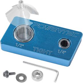 POWERTEC 71974 Magnetic Router Bit Vise 1/4" & 1/2" Shank with One-Way Bearing for Easy Bearing Changes, Cleaning & Sharpening - Router Bit Holder Vice