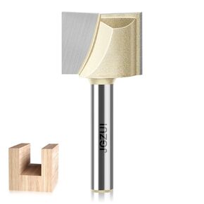 1/4inch Shank Router Bits, 3/8" Diameter, Carbide Tipped Cleaning Bottom Bit for Surface Planning, Industrial Grade Cutting Tools for Woodworking (1/4inch Shank, 3/8" Diameter)