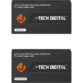 موسع HDMI الرقمي من J-Tech عبر كابل إيثرنت Cat5e/6 واحد مع الأشعة تحت الحمراء حتى 330 قدم 100 متر يدعم 1080P HDCP اتصال واحد إلى العديد (جهاز الاستقبال + جهاز الإرسال) in Kuwait