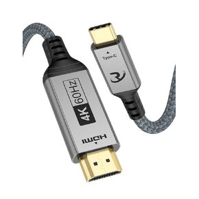 USB C to HDMI Cable 6FT, 4K@60Hz Type C to HDMI Cables, [Thunderbolt 3/4 Compatible] for iPhone 15 Serise, iPad Pro, MacBook Pro/Air, Galaxy S24/S23, Surface, XPS, Chromebook, Monitor, TV etc