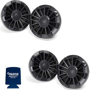 MB Quart Bundle- 2 Pairs of NP1-116 6.5" Premium Marine Speakers (Black Frame with Black, Silver and White Grills Included)