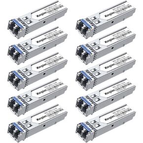 1.25G SFP LC Module 1000Base-LX,1310nm SMF Single Mode Fiber Optic Module, up to 10 km, Compatible with Cisco, Ubiquiti, Mikrotik, D-Link, Netgear, Qnap, Linksys and More (10 Pack)