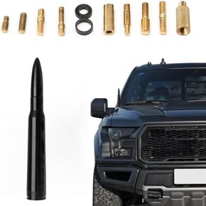 Universal Car Bullet Antenna，Fits Ford，Chevrolet，GMC，SUV Truck Most Auto Cars Antenna Accessories Replacement，Made of Premium Copper Hardware and Solid Billet Aluminum，Car Accessories(Black)