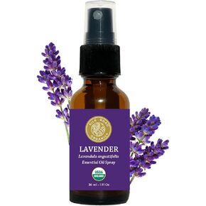 Organic Lavender Essential Oil Spray, Lavandula Angustifolia, 100% Pure USDA Certified Aromatherapy for Calming, Relaxation & Skin – 1 oz Spray by Silk Road Organic - Always Pure, Always Organic