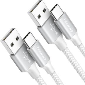 White USB to USB C Cable 3ft 2Pack, USBC Car Play Charging Cord for New iPhone 16 15 Plus Pro Max, for Samsung Galaxy S23 S21, Pixel