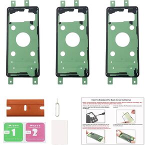 Galaxy S10 Back Cover Pre-Cut Tape, Back Door Cover Adhesive Double Sided Tape Replacement for Samsung Galaxy S10 with Tools