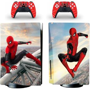 PS5 Digital Edition Console Controllers Spider Vinyl Skin Sticker Decals Compatible with PS5 Digital Version Console and Controllers Super Hero