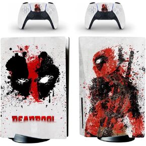 Skin Vinyl Sticker Decals Wrap Compatible with PS5 Disc Console Controllers Red