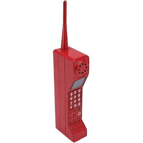 Ejoyous Cell Phone Prop, Retro Brick Cell Phone Ornament 80s 90s Old Fashioned Mobile Phone Vintage Cellular Phone Model for Home Office Party Decoration (Red)