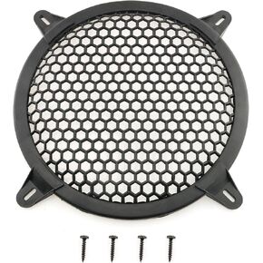 E-outstanding ABS Plastic Grill Cover 8 Inch Hexagonal Mesh Car Audio Speaker Sub Woofer Grille Guard Protector Cover with 4PCS Screws Sub Woofer Car Home Audio Speaker Video Accessory, Black