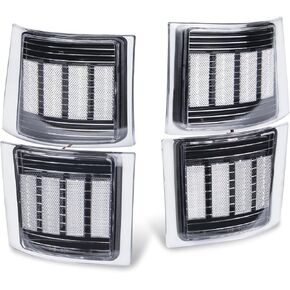 Gempro متتابعة بيضاء LED الزاوية الجانب علامة بدوره أضواء الإشارة لشيفي C/K 1500 2500 3500 1994-1998 C10 شاحنة بيك اب سيلفرادو سوبربان تاهو أضواء الشواية الأمامية، 4 قطع (لين المدخن)