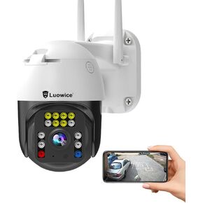 كاميرا مراقبة 8 ميجابكسل PTZ خارجية FHD واي فاي IP مع كشف الإنسان، تتبع تلقائي، رؤية ليلية ملونة، عموم وإمالة، محادثة في اتجاهين، ضوء كاشف وصفارة إنذار، مقاومة للماء in Kuwait