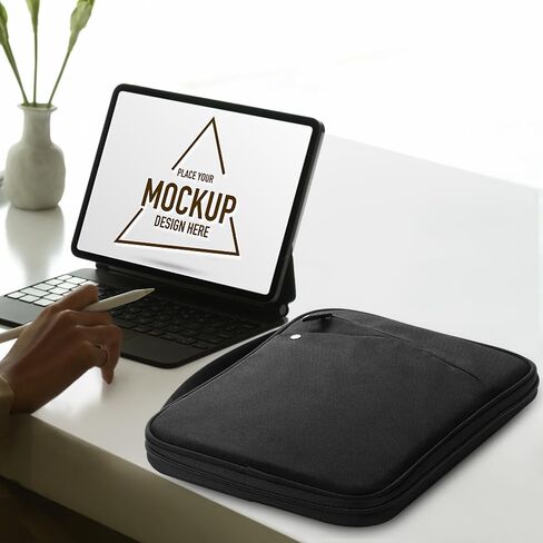 MoKo 12.9 Inch Tablet Sleeve Carrying Case with Handle, Padded Protective Travel Bag for 13 Inch New iPad Pro M4 & Air M2 2024, iPad Pro 12.9 M2&M1, Galaxy Tab S9/S8 Plus 12.4" 2023/2022, Black in Saudi Arabia