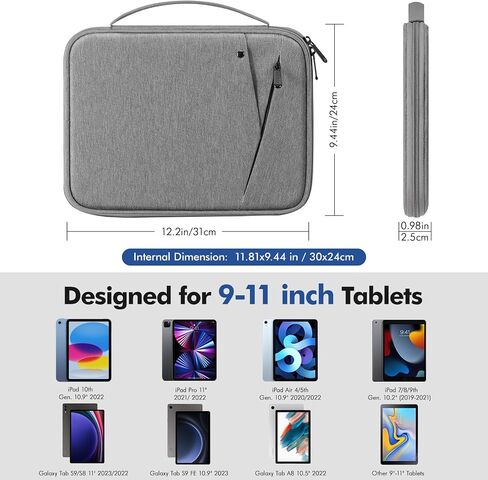 MoKo 12.9 Inch Tablet Sleeve Carrying Case with Handle, Padded Protective Travel Bag for 13 Inch New iPad Pro M4 & Air M2 2024, iPad Pro 12.9 M2&M1, Galaxy Tab S9/S8 Plus 12.4" 2023/2022, Black in Saudi Arabia
