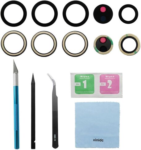 5pcs OEM Original Back Rear Camera Glass Lens Replacement for Samsung Galaxy S22 Ultra 6.8 inch with Adhesive Preinstalled and Repair Tools Kit Set Included (5pcs Camera Glass Lens Total) in Kuwait