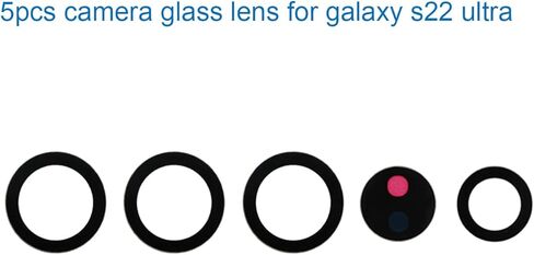 5pcs OEM Original Back Rear Camera Glass Lens Replacement for Samsung Galaxy S22 Ultra 6.8 inch with Adhesive Preinstalled and Repair Tools Kit Set Included (5pcs Camera Glass Lens Total) in Kuwait
