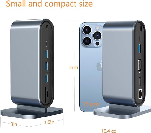 قاعدة توصيل للكمبيوتر المحمول 12 في 1 بموزع USB C لأجهزة Mac/Surface/Legion go، قاعدة توصيل مع VGA، HDMI 4K، إيثرنت 100 ميجا بت في الثانية، 3 × USB-A 3.0 وشحن USB-C بقدرة 100 واط in Saudi Arabia