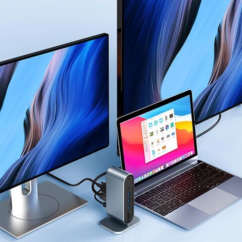 قاعدة توصيل للكمبيوتر المحمول 12 في 1 بموزع USB C لأجهزة Mac/Surface/Legion go، قاعدة توصيل مع VGA، HDMI 4K، إيثرنت 100 ميجا بت في الثانية، 3 × USB-A 3.0 وشحن USB-C بقدرة 100 واط in Saudi Arabia