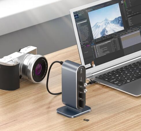 قاعدة توصيل للكمبيوتر المحمول 12 في 1 بموزع USB C لأجهزة Mac/Surface/Legion go، قاعدة توصيل مع VGA، HDMI 4K، إيثرنت 100 ميجا بت في الثانية، 3 × USB-A 3.0 وشحن USB-C بقدرة 100 واط in Saudi Arabia