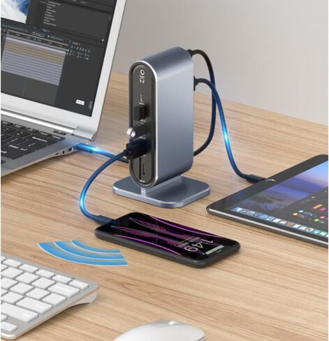 قاعدة توصيل للكمبيوتر المحمول 12 في 1 بموزع USB C لأجهزة Mac/Surface/Legion go، قاعدة توصيل مع VGA، HDMI 4K، إيثرنت 100 ميجا بت في الثانية، 3 × USB-A 3.0 وشحن USB-C بقدرة 100 واط in Saudi Arabia