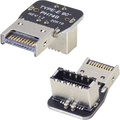 1Pack 90 Degree USB 3.2 Front Panel Internal Connector Down-Right Angle Type-E USB 3.1 Female to Male Front Panel Socket Adapter for Type-E Motherboard Extension Data Adapter(Type-E/Down) in Saudi Arabia