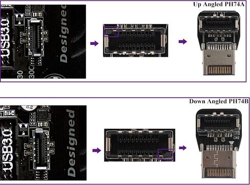 1Pack 90 Degree USB 3.2 Front Panel Internal Connector Down-Right Angle Type-E USB 3.1 Female to Male Front Panel Socket Adapter for Type-E Motherboard Extension Data Adapter(Type-E/Down) in Saudi Arabia