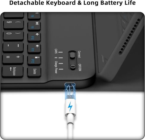 حافظة GOOJODOQ لجهاز iPad Pro 11 بوصة مع لوحة مفاتيح (M4، 2024)، حافظة دوارة 360 درجة ولوحة مفاتيح مغناطيسية قابلة للفصل مع حامل أقلام، أوضاع عمودية/أفقية، نوم/تنبيه تلقائي لجهاز iPad Pro 2024 مقاس 11 بوصة - أسود in Kuwait