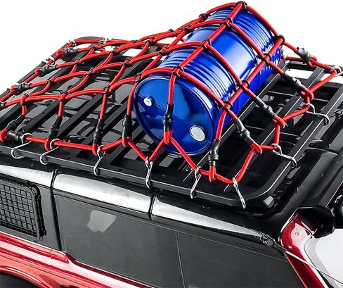 QUPA AM STORE RC شبكة أمتعة مرنة مع خطاف لمقياس 1/10 SCX10 D90 TRX4 RC قطع غيار السيارات الزاحفة (أسود) in Kuwait