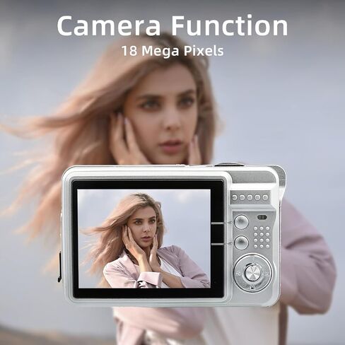 Andoer Portable 720P Digital Camera Video Camcorder 18MP Photo 8X Zoom Anti-Shake 2.7 Inch Large TFT Screen Built-in Lithium Battery with Carry Bag USB Charging Cable for Kids Teens in Saudi Arabia