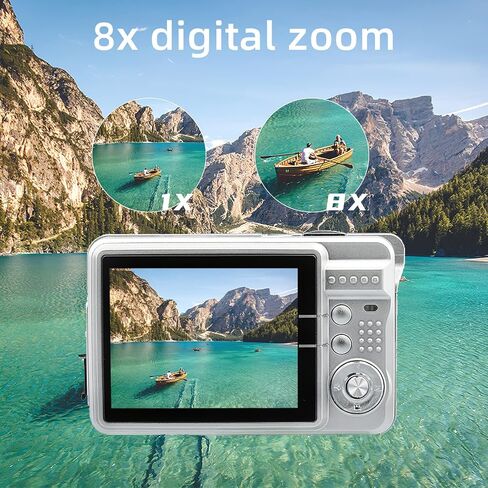 Andoer Portable 720P Digital Camera Video Camcorder 18MP Photo 8X Zoom Anti-Shake 2.7 Inch Large TFT Screen Built-in Lithium Battery with Carry Bag USB Charging Cable for Kids Teens in Saudi Arabia