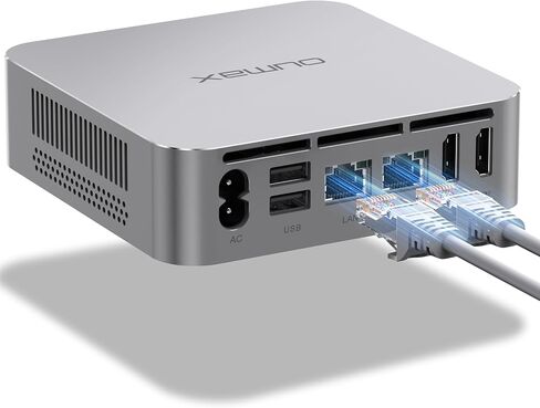 كمبيوتر صغير N100، Intel الجيل الثاني عشر N100 (يصل إلى 3.4 جيجا هرتز)، 16 جيجا DDR4 500 جيجا بايت SSD، أجهزة كمبيوتر صغيرة مزدوجة LAN، مزود طاقة مدمج، كمبيوتر صغير يدعم شاشة مزدوجة 4K/USB3.2/WiFi 5/BT5/Gigabit Ethernet Home/Office in Saudi Arabia