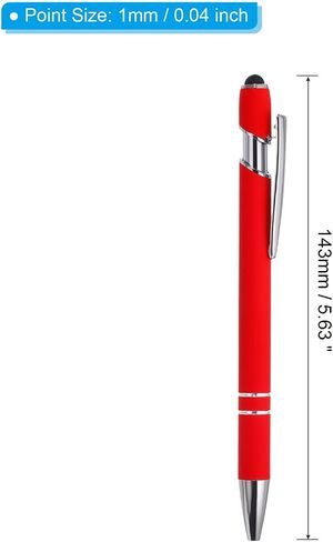 PATIKIL Ballpoint Pen with Stylus Tip, 12 Pack 2 in 1 Metal Pen Black Ink 1.0mm Medium Point Stylus Pen for Touch Screens Style 1, Light Blue in Saudi Arabia