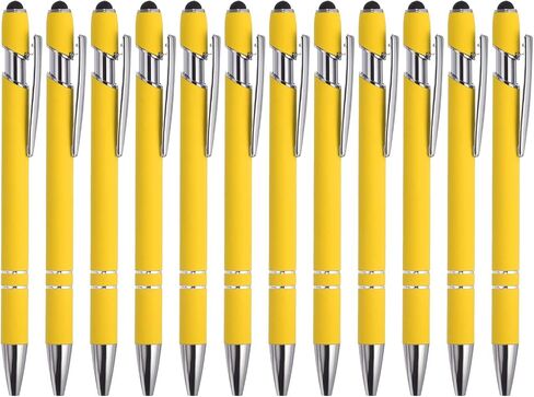 PATIKIL Ballpoint Pen with Stylus Tip, 12 Pack 2 in 1 Metal Pen Black Ink 1.0mm Medium Point Stylus Pen for Touch Screens Style 1, Light Blue in Saudi Arabia